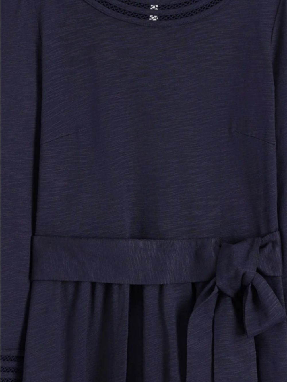 Boden Navy Belted Long Sleeve Midi Dress Size 8 Preppy Cottagecore Parisian